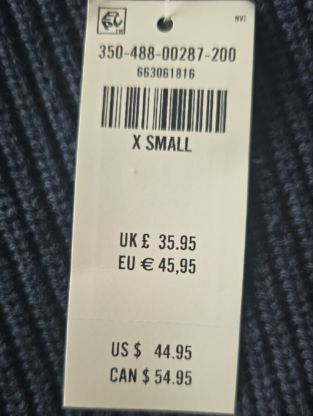 Hollister Men's Crewneck Ribbed Sweater In Navy Blue, XS, NWT. - Picture 7 of 11